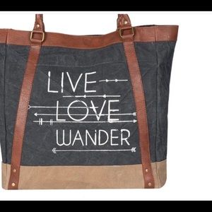 NWT- Mona B, Live Love Wander Canvas Tote
